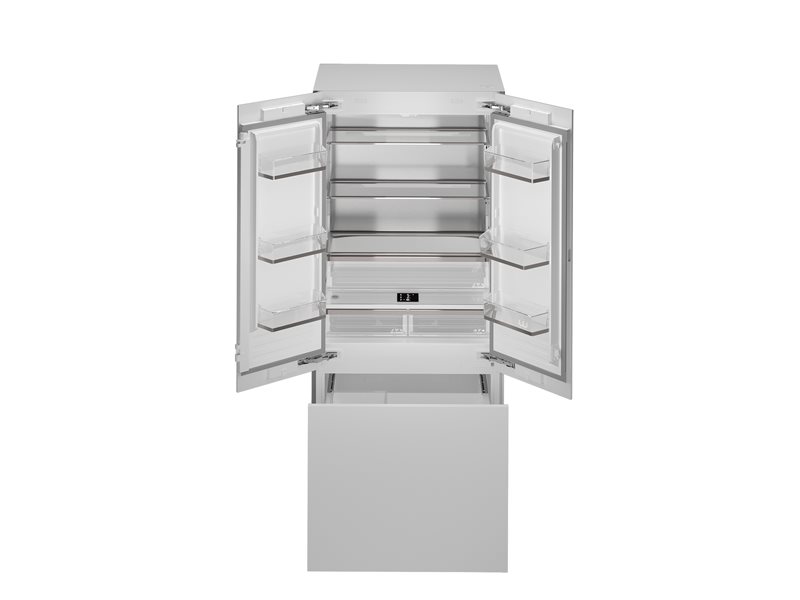 90cm built-in french door refrigerator, paner ready with ice maker and water dispenser | Bertazzoni - Panel Ready